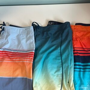 Three pairs O’Neill Multicolor Board Shorts.